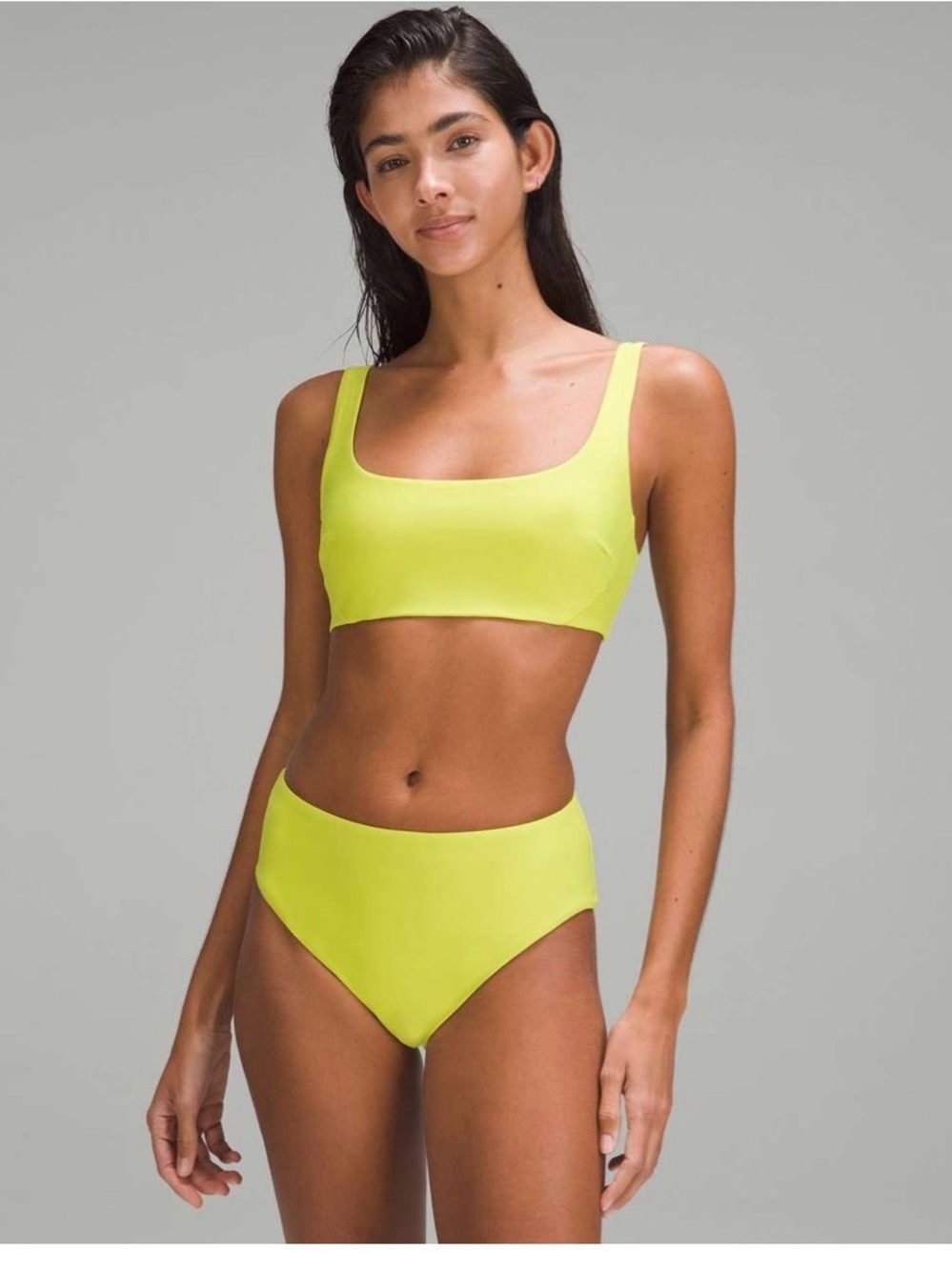 Lululemon NWT Women Waterside Set Pull-On Swim Top B/C  Yellow Sz.4 Bottom 4